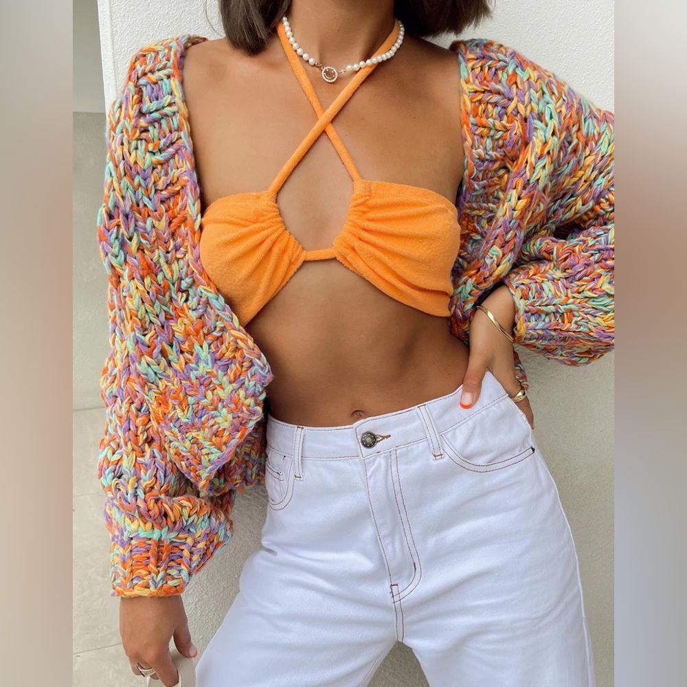 Princess Polly Candy Multicolor Chunky Knit Cardigan